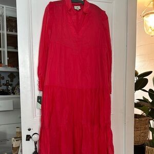 NWT tuckernuck hot pink casual cotton maxi party dress $295 retail